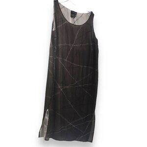 Episode Vintage 90s Silk Sheath Sleeveless Dress Layer Minimalist Side Slits 12